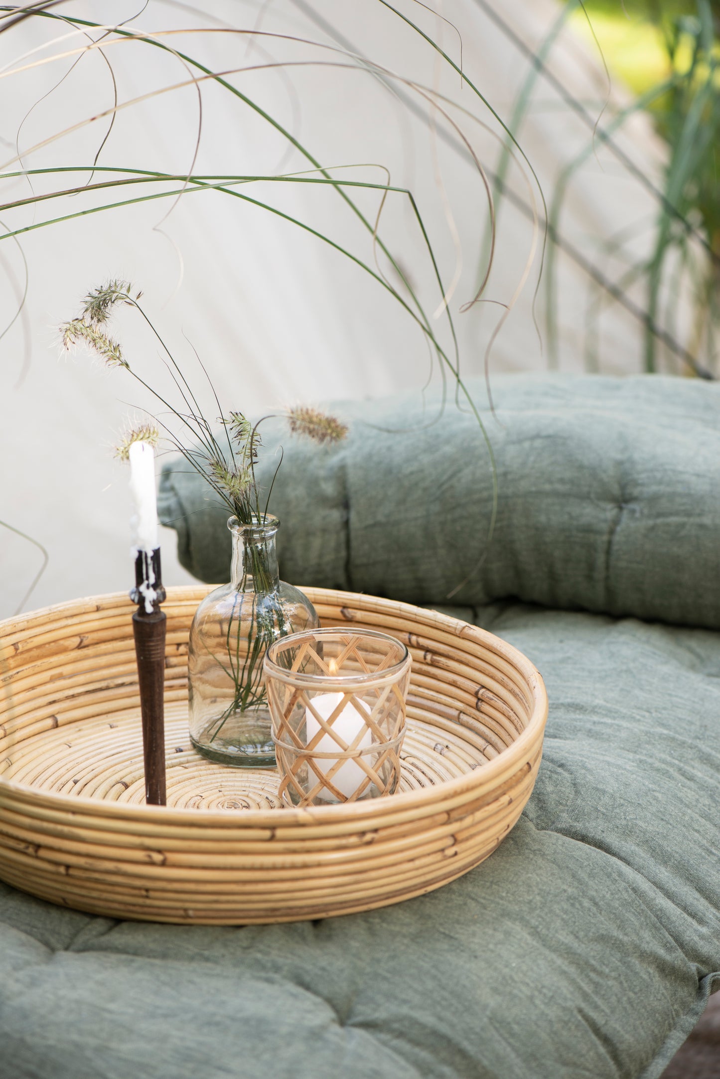 Tablett aus Rattan groß